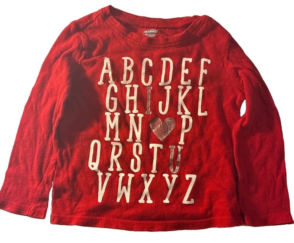 toddler/kids' red Valentine's Day long-sleeve graphic T-shirt